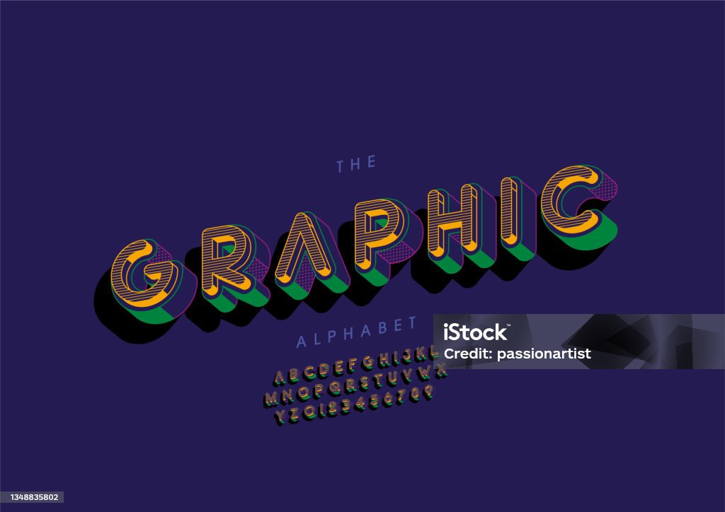Stylized Graph Lettering Graphic Alphabet Stock Illustration - Download Image Now - Abstract ...
