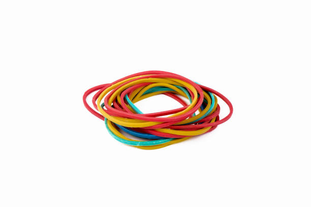 istock bank multicolored rubber bands for money, isolated on a white background 1348837085
