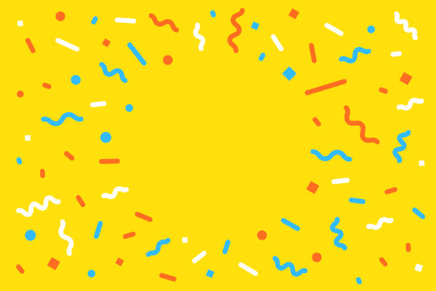 confetti background with empty space for your message. can be used for celebration, advertisement, birthday party, christmas, new year, holiday, carnival festivity, valentine’s day, national holiday, etc. - kutlama illüstrasyonlar stock illustrations