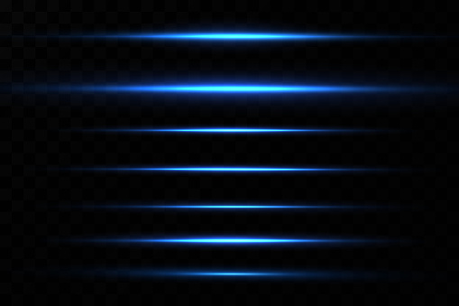 Vector illustration of a blue color. Light effect. Abstract laser beams of light. Chaotic neon rays of light .