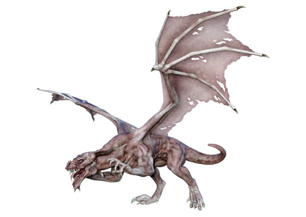istock 3D illustration fantasy dragon on white 1348846065