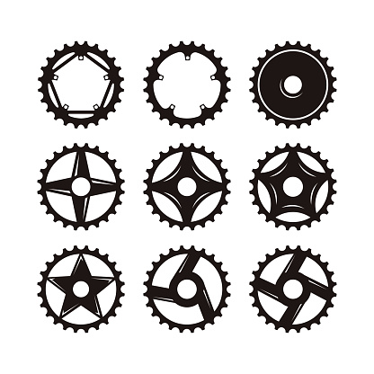 Set of bike crank vector icon element