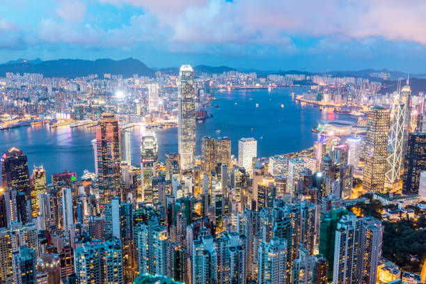 istock Hong Kong skyline at night 1348849957