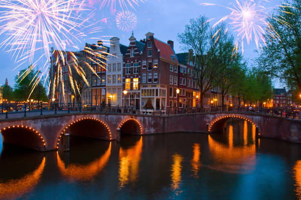 istock canals of Amsterdam, the Netherlands at dusk 1348851670