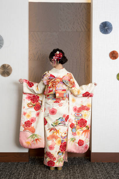 istock A woman showing her furisode 1348852302