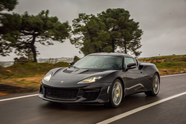 Istanbul, Turkey - January 13 2018 : The Lotus Evora is a sports car produced by British car manufacturer Lotus. At the 2016, Lotus revealed the Evora Sport 410, a slightly enhanced version of 400.