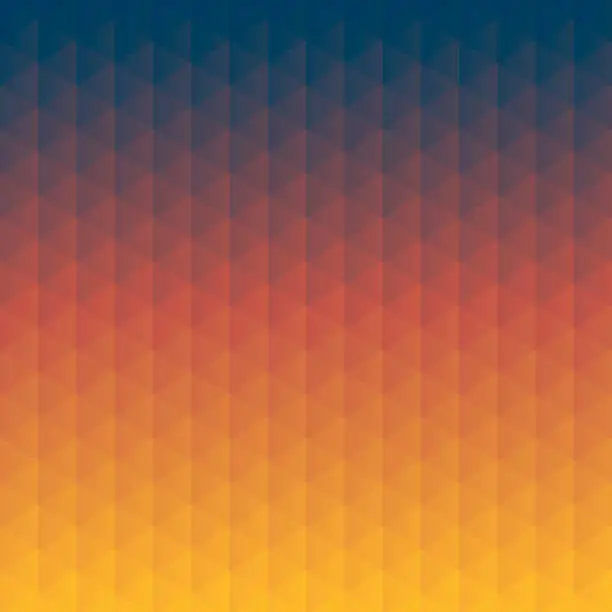 Vector illustration of Abstract geometric background - Mosaic with triangle patterns - Orange gradient