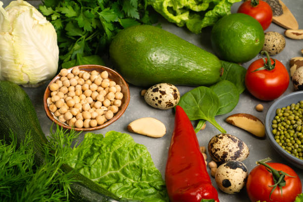 istock Balanced diet with fiber and vegetable proteins 1348853844