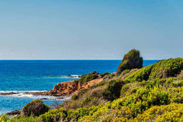 Corsican coastline landscape of the coast of southern Corsica rocky coastline stock pictures, royalty-free photos & images