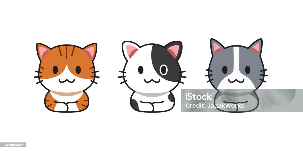 Vetores de Conjunto De Gatos Fofos De Desenho Animado Vetoria e mais  imagens de Gato malhado - Gato malhado, Amizade, Animal - iStock