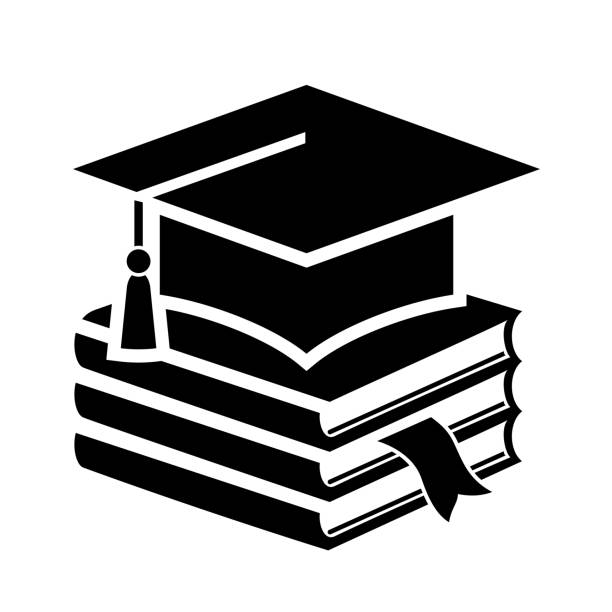 ilustrações, clipart, desenhos animados e ícones de ícone vetorial educacional abstrato - graduation gown