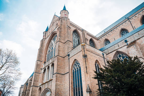 istock Traditional Cathedral building in Bruges, Belgium 1348863000