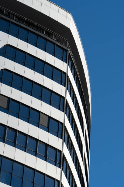 istock part of the building with beautiful windows. modern architecture. graphic windows on the business center. graphic drawing from the windows of the building 1348863168