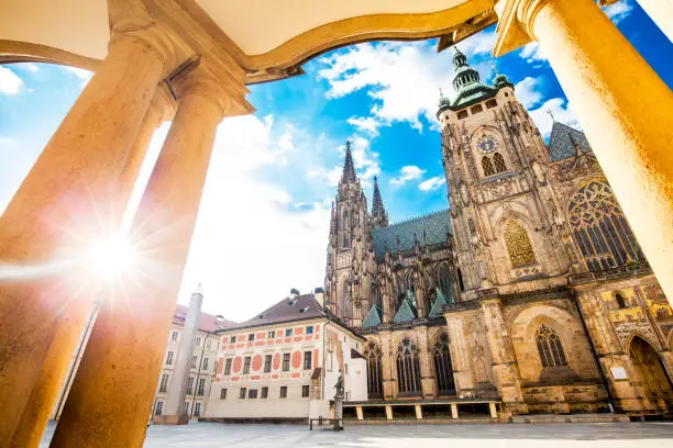 St Vitus Cathedral in Prague old town, Czech Republic stock travel photo