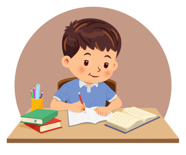 Kid Cartoon Character25 Stock Illustration - Download Image Now - Boys,  Child, Writing - Activity - iStock