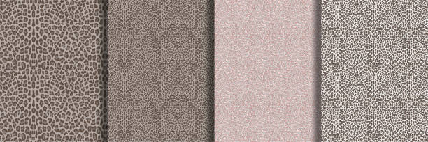leopard fashion seamless patterns set für textildrucke - cashmere texture stock-grafiken, -clipart, -cartoons und -symbole