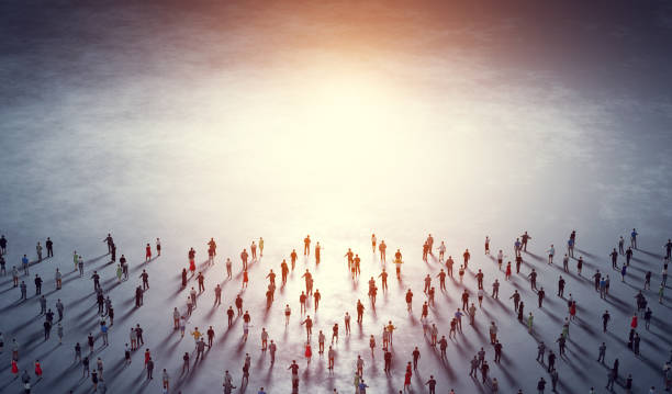 istock Crowd of people, diverse community 1348869851