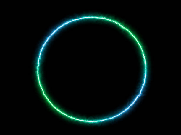 istock Blue green  neon abstract geometric shape 1348871305