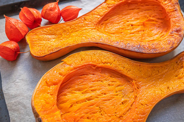 istock Baked pumpkin for making holiday pumpkin pie or pumpkin soup 1348873775