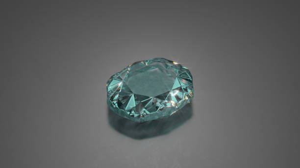 istock Bluish-green teal gemstone closeup 3D render 1348880061