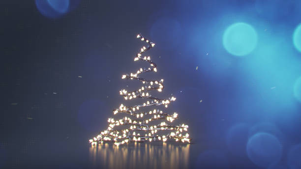 istock Christmas tree of string lights 3D render 1348880626