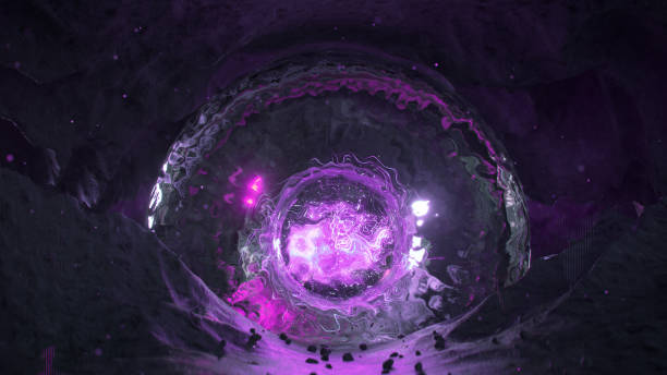 istock Purple energy portal 3D render 1348881687