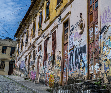 Rio de Janeiro city, Rio de Janeiro state, Brazil - October 04, 2021:Even decaying, Lapa is still the most bohemian neighborhood in Rio.