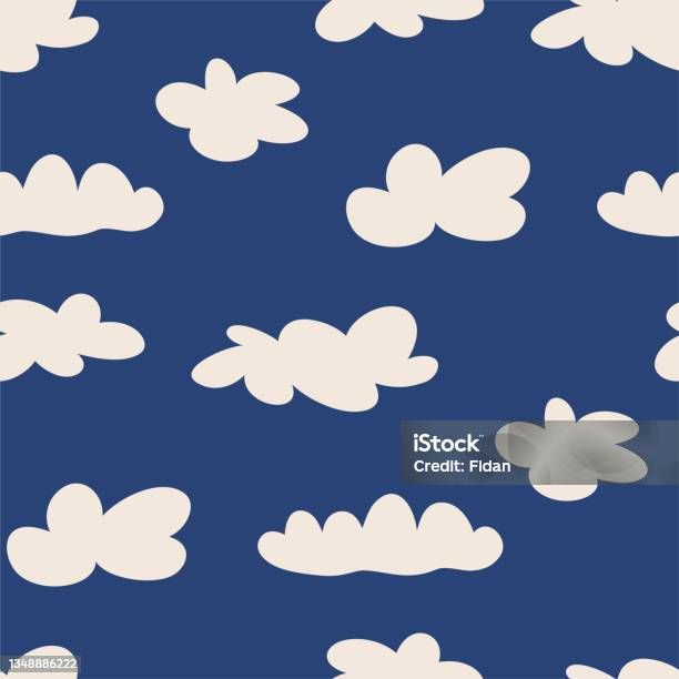 Seamless Vector Clouds Sky Pattern Stylish Pattern For Design Fabric ...