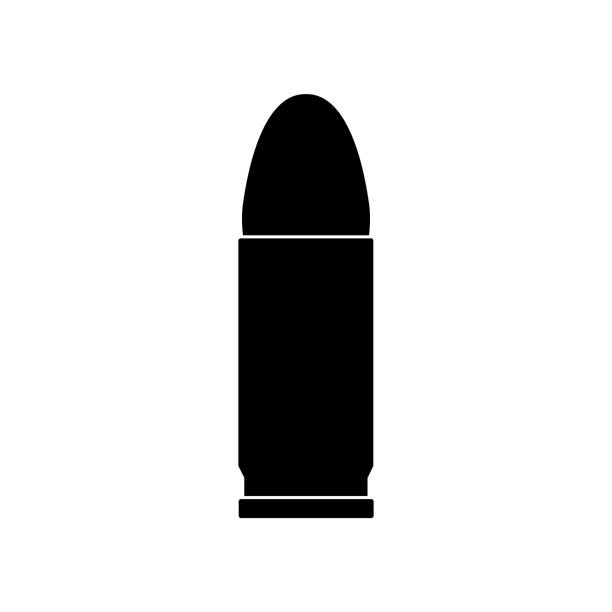 9mm Bullet icon, vector illustration, isolated on white 9mm Bullet icon, vector illustration Silver Bullet stock illustrations