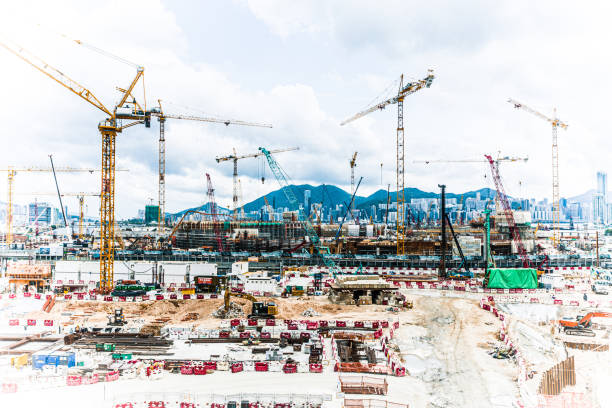 istock Drone view of Concrete Construction site 1348897222