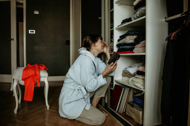 istock Choosing what to wear from a wardrobe 1348902642