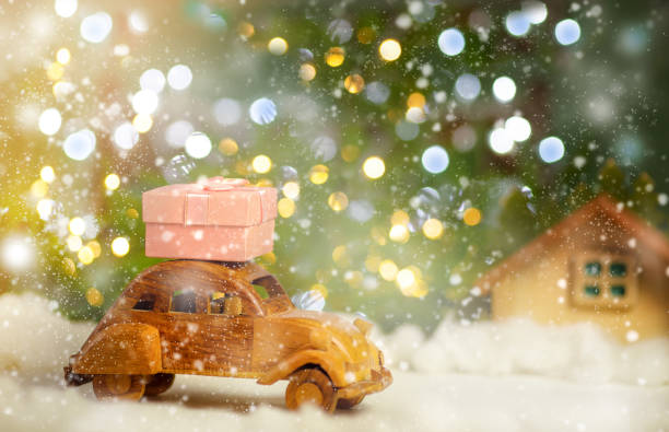 istock Car is carrying a Christmas gift. 1348905847