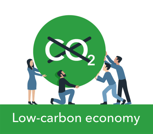 低炭素経済 - グロナル脱炭素戦略 - 脱炭素点のイラスト素材／クリップアート素材／マンガ素材／アイコン素材