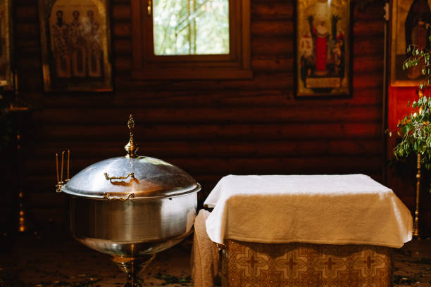 istock Elements of baptism in the church. 1348918909