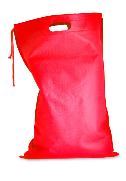 istock red cloth bag isolated on white background with clipping path 1348919337