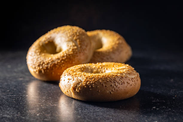 istock Baked bagel with sesame seeds. 1348924556