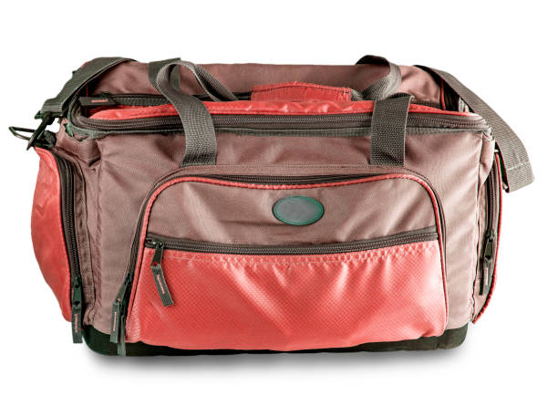istock red Sport bag isolated on the white background 1348926860