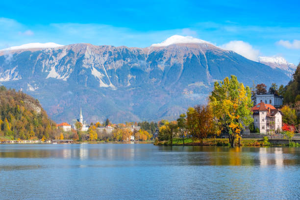 istock Bled, Slovenia panoramic view with church 1348927482