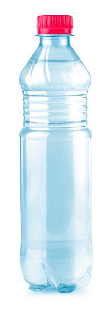 istock Plastic bottle of water with red lid isolated on white 1348929712