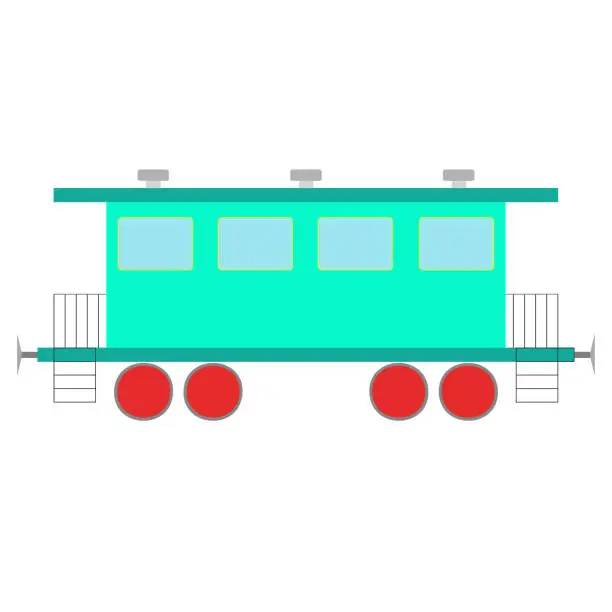 Vector illustration of A wagon colored