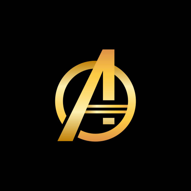 Gold 'A' letter minimal logo. Vector illustration Gold 'A' letter minimal logo. Vector illustration revenge stock illustrations