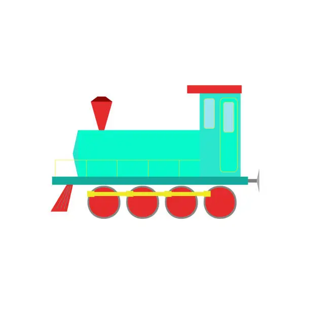 Vector illustration of Locomotive colored