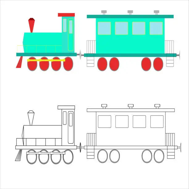 Vector illustration of Two trains