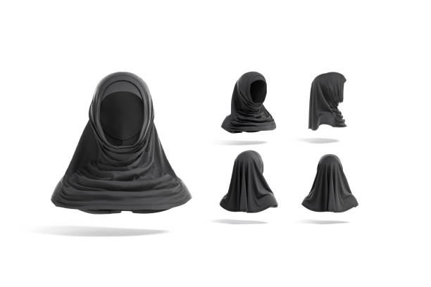 istock Blank black female al-amira mock up, different views 1348933702
