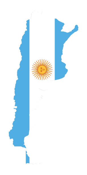 istock Argentina map with flag flat look isolated on white 3D illustration 1348935987