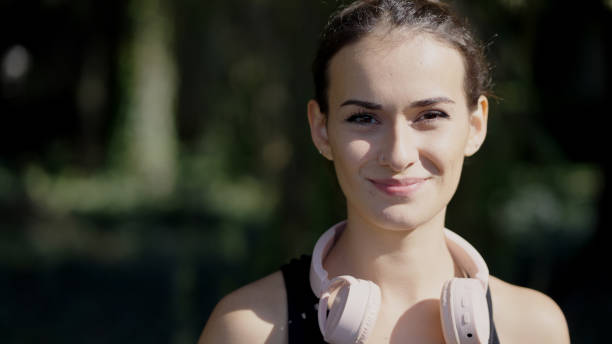 istock Young female runner portrait 1348936657