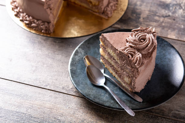 istock Piece of chocolate truffle cake 1348937665