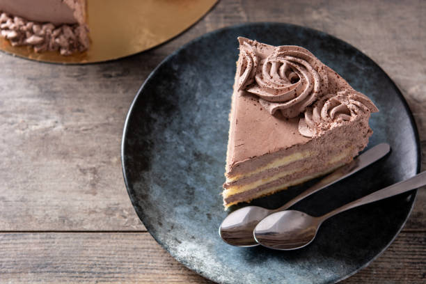 istock Piece of chocolate truffle cake 1348937680