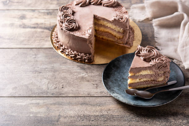 istock Piece of chocolate truffle cake 1348937827