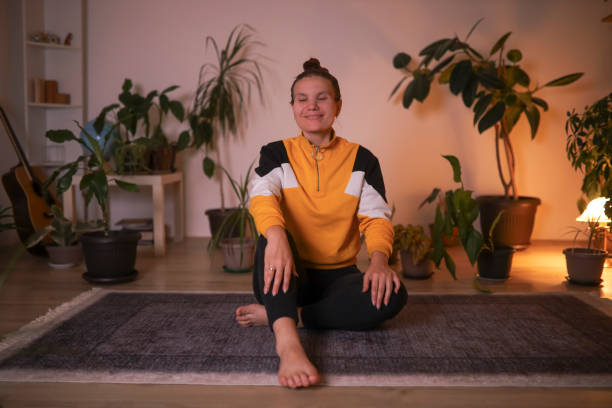 istock Satisfied woman after good exercise 1348938747